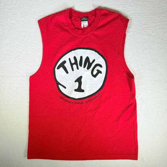 Universal Studios Dr Seuss Men's Muscle Shirt Graphic Tank Thing 1 Large - Picture 1 of 5